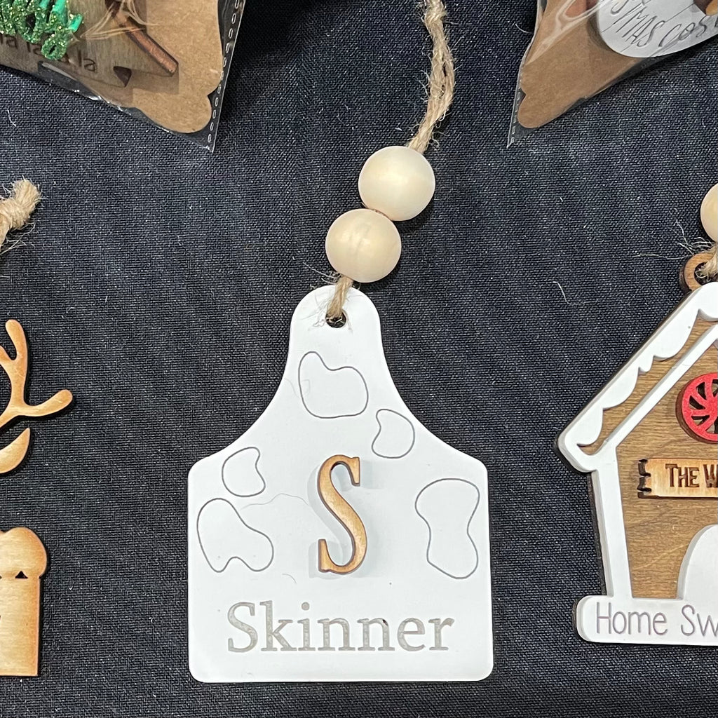 Cow Tag Ornament