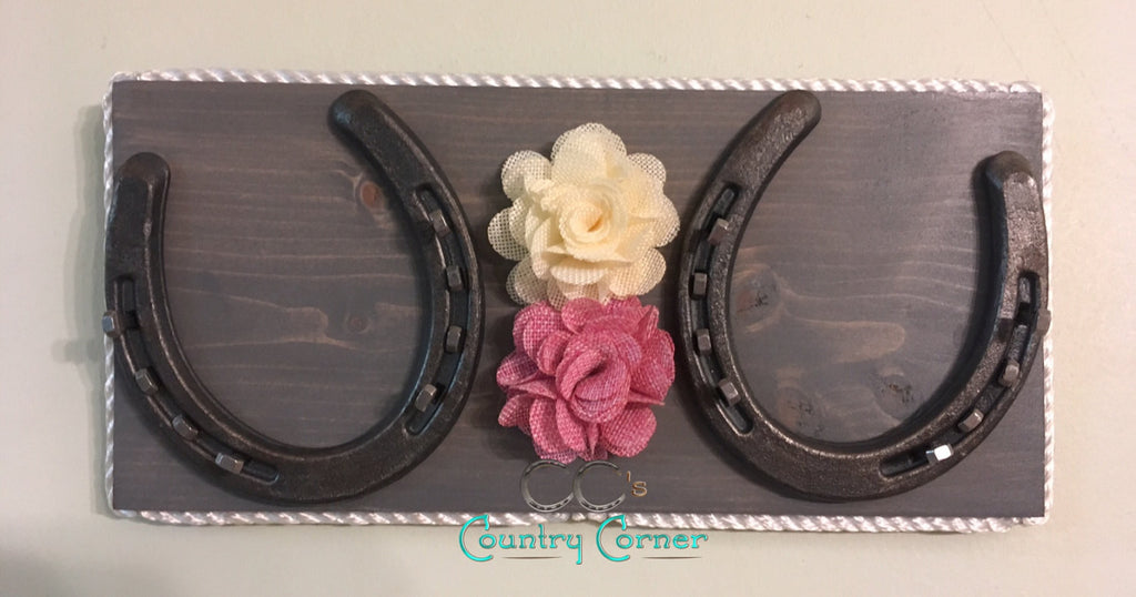 Horseshoe Jewelry Holder | Grey, Pink and White