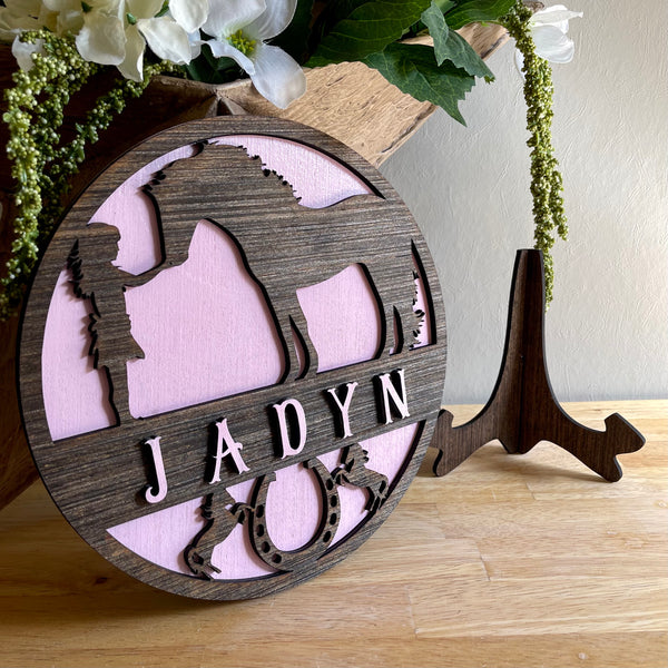 Personalized Girl’s Bedroom Sign | Horse Name Sign | Girl’s Room Decor