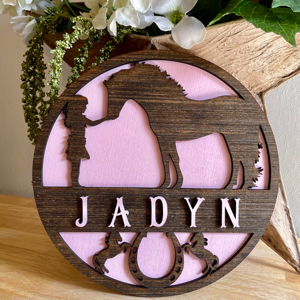 Personalized Girl’s Bedroom Sign | Horse Name Sign | Girl’s Room Decor