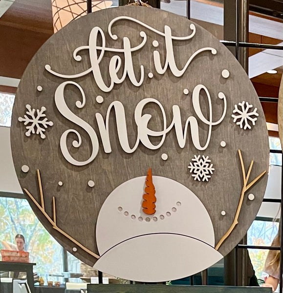 Let it Snow Snowman Door Hanger
