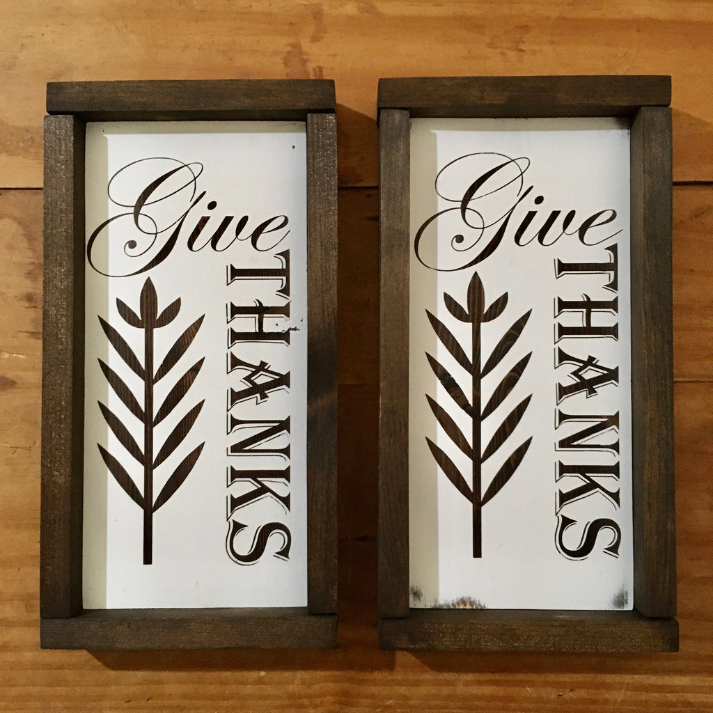 Give Thanks Framed Sign