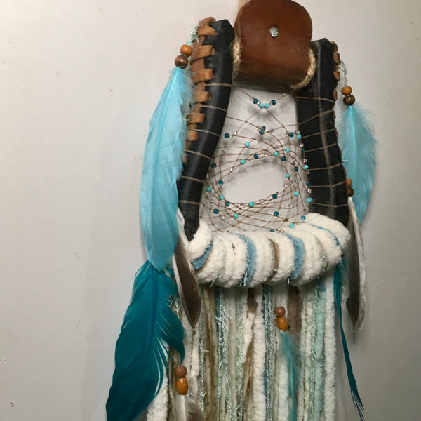Western Stirrup Boho Dreamcatcher | Turquoise and Mint